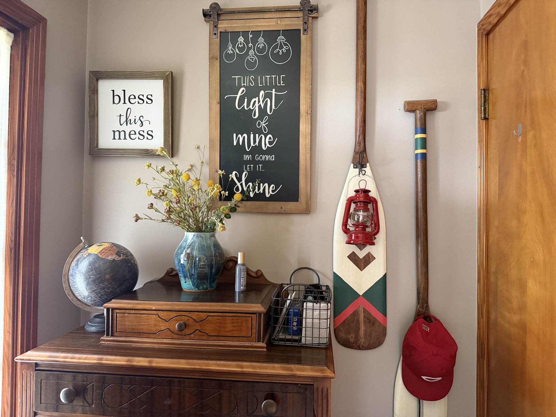 Inspirational wall art and rustic decor